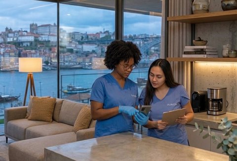 Controlo de qualidade em limpeza profissional no Porto com app da Purion